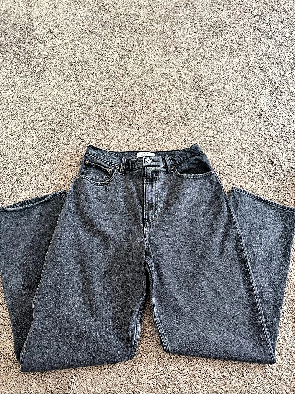 Abercrombie & Fitch Curve Love The '90s Straight Jeans black Waist 30
